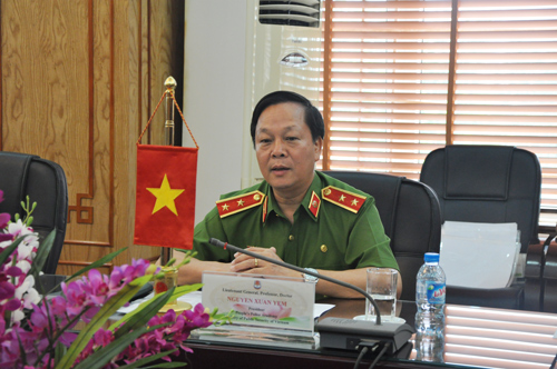 Đồng chí Trung tướng, GS.TS Nguyễn Xuân Yêm - Giám đốc Học viện CSND phát biểu tại buổi lễ